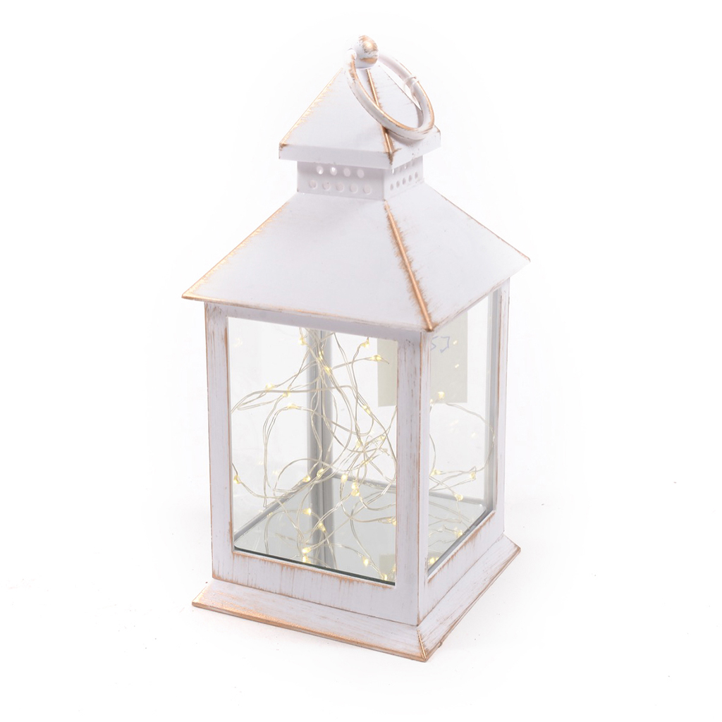 Lanterna Di Legno 42 Cm Con Vetro - Per Interni Ed Esterni, Con Manico E Porta Con Chiusura - Foto 8