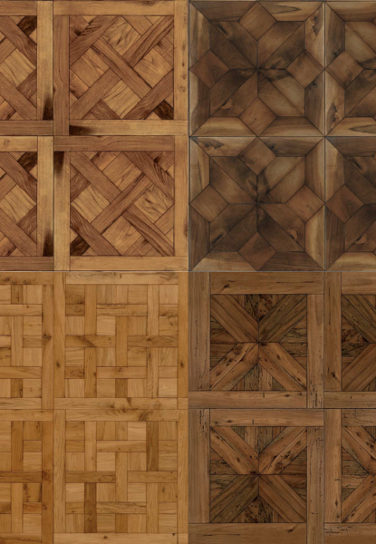 pavimenti in legno intarsiati con quadrotte a disegno