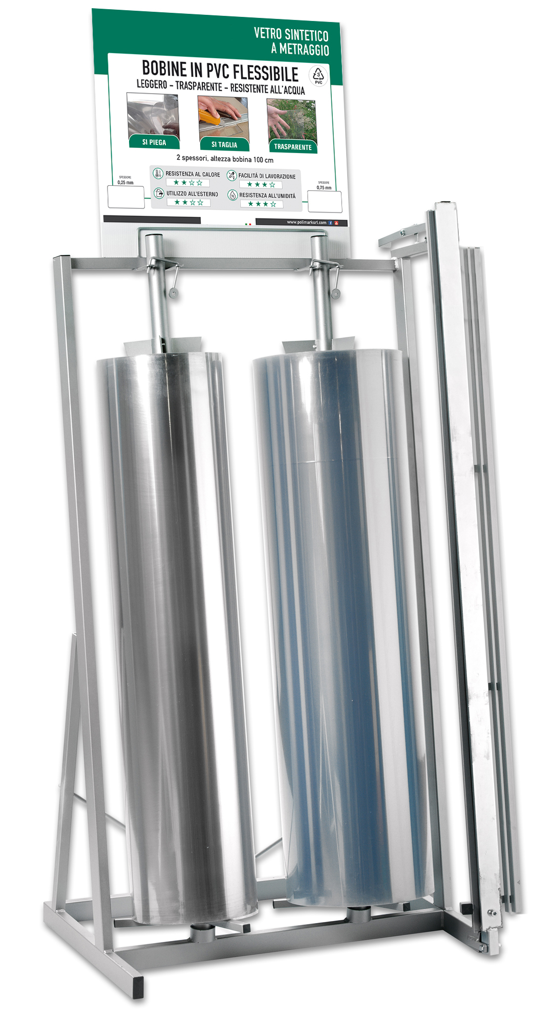 Image of ESPOSITORE PER VETRO SINTETICO A ROTOLI CM.75X50X160 h