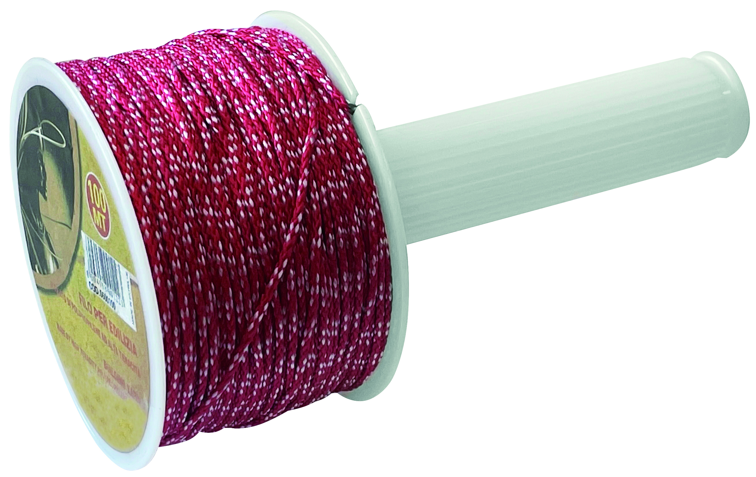 Image of FILO PER EDILIZIA CON MANICO GIREVOLE mt. 100 col. Rosso/Bianco 15.00 pz