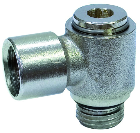 Image of RACCORDO PER TUBI PER COMPRESSORE GIREVOLE A L M/F mis. 1/4x1/4 10.00 pz