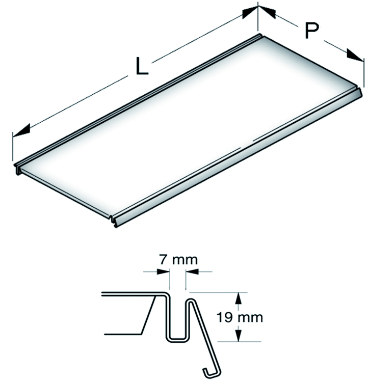 Image of RIPIANO LISCIO cm. 37x100 Col. Bianco RAL9001