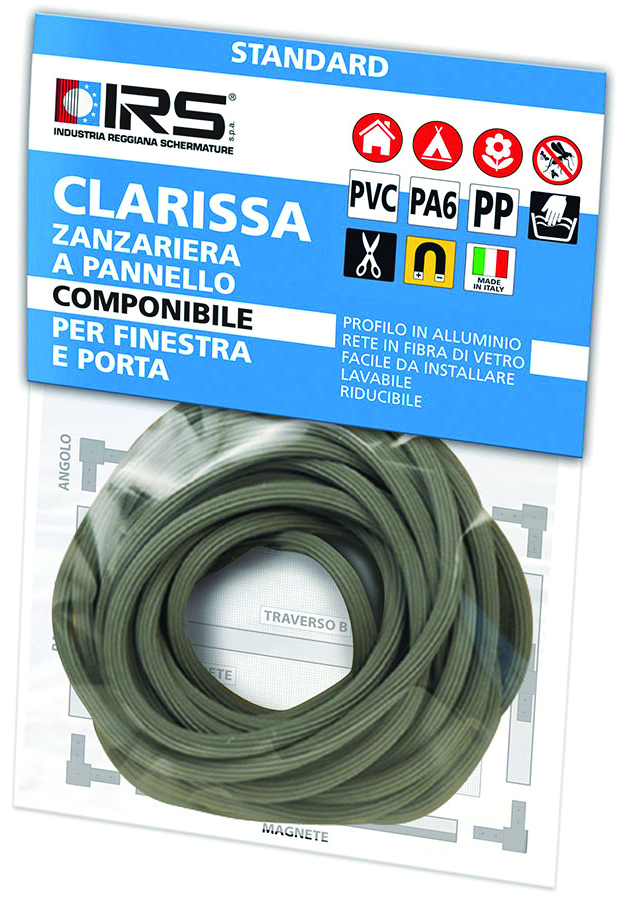 TONDINO GUARNIZIONE PER PROFILO ZANZARIERA CLARISSA mt. 5  Col. Grigio - 3