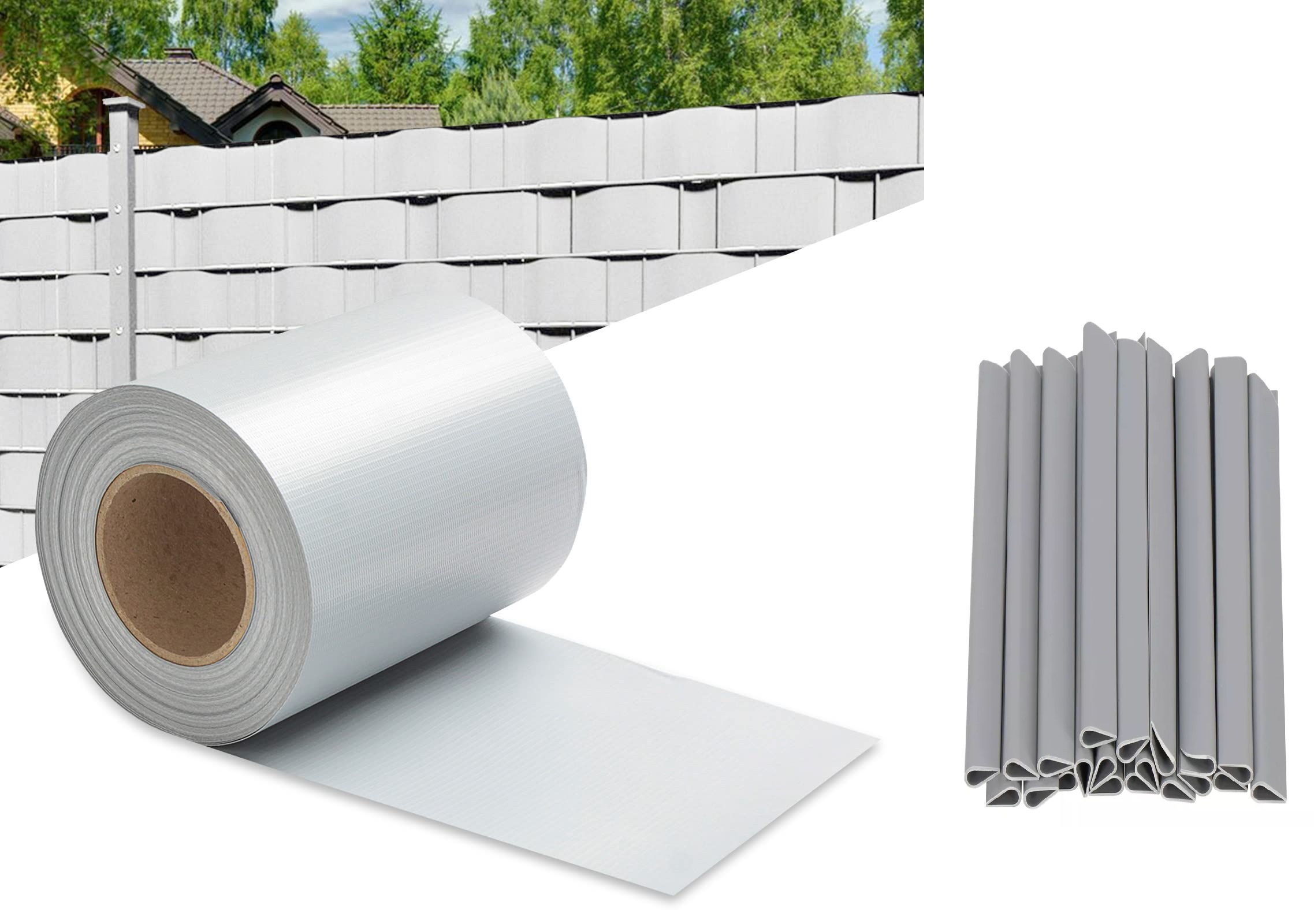 Guide Di Serraggio Per Frangivista PVC - 50 Pezzi Per Recinzioni A Doppia Asta | Trasparenti - Foto 2