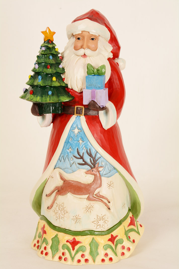 Jim Shore Babbo Natale con albero e regali