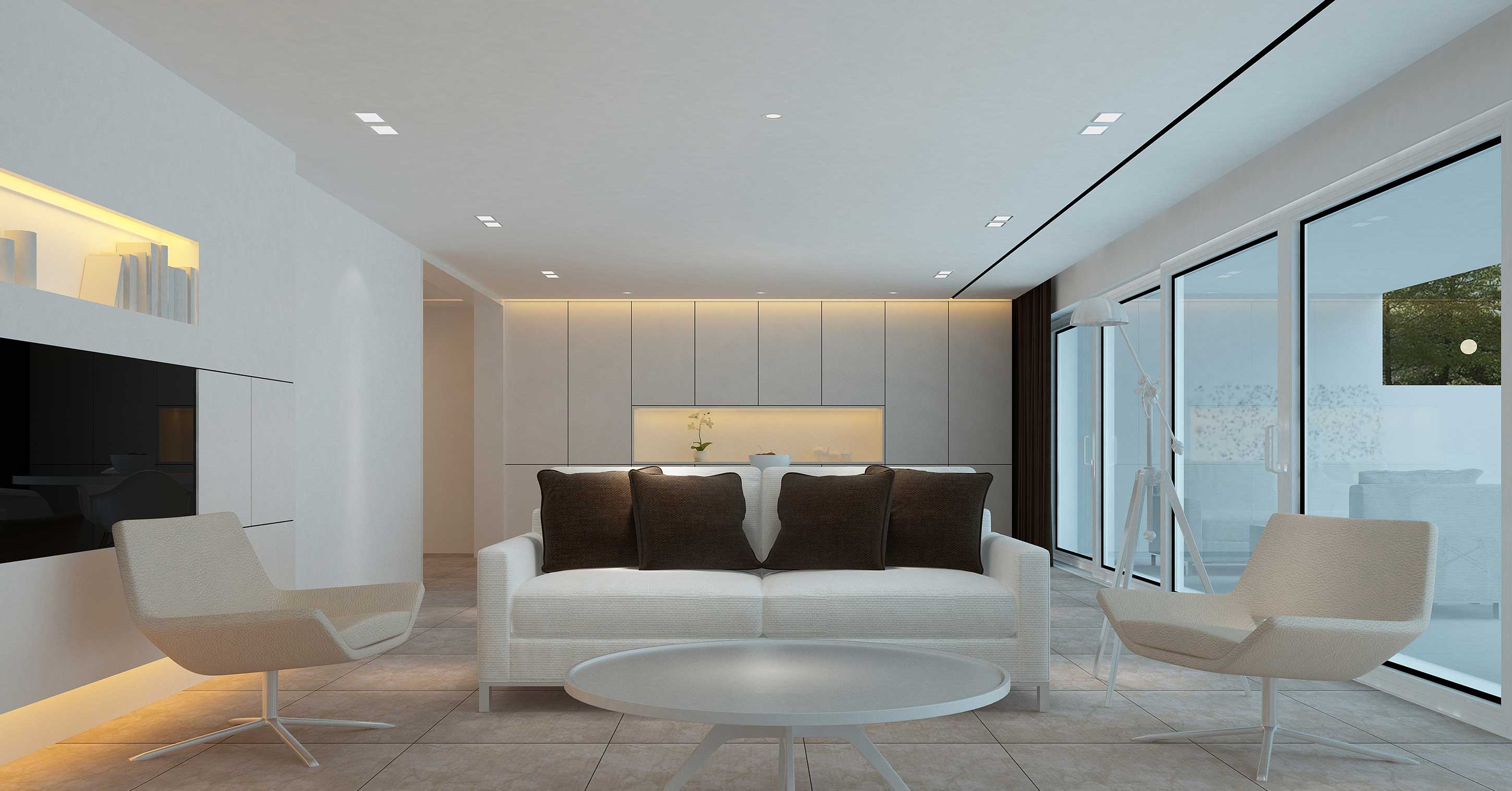  I diffusori lineari TRATTO si integrano a scomparsa totale nel soffitto, nella parete o nel mobilio <strong>senza cornici</strong> o <strong>giunzioni a vista</strong>. È possibile creare linee continue di qualsiasi lunghezza con diffusori lineari attivi ed inerti e raccordi ad angolo.