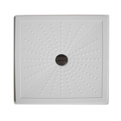 PIATTO DOCCIA PER DISABILI FILO PAVIMENTO IN VETRO RESINA CON PILETTA- 80 x 80- DH- pezzi 1