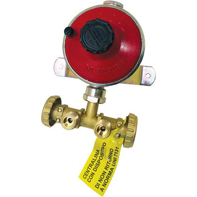 Image of CENTRALINA MINI X 2 BOMBOLE GAS GPL REGOLATORE BP KG/H 7 + STAFFA + TASSELLI