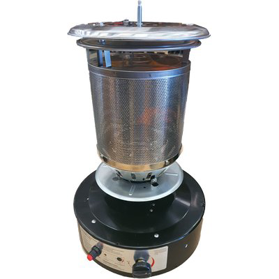 BRUCIATORE STUFA GAS GPL SHORT ROUND PATIO DOMUS NERO KW 11 H.CM 135