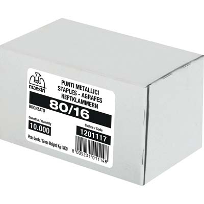 PUNTO 80 X FISSATRICE RO-MA - 80/16 GALVA CF=PZ 10000 MM 11,5X16- 1 confezioni - 2