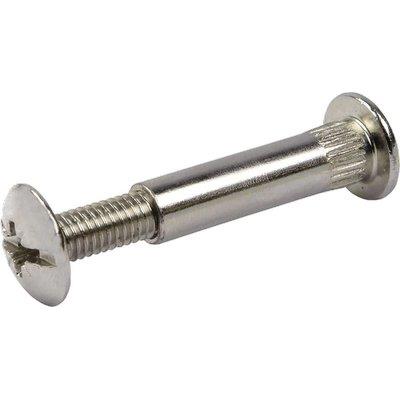 Image of VITE GIUNZIONE MOBILI CANNOCCHIALE ACCIAIO - NICHELATO MM 8 VITE M 6 MM 38/52- 250 pezzi