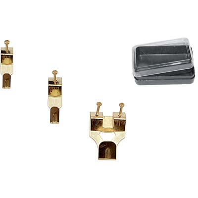 Image of GANCIO QUADRO A X DOPPIO PRONTY - FERRO OTTONATO CF=PZ 3 n°3- 12 confezioni