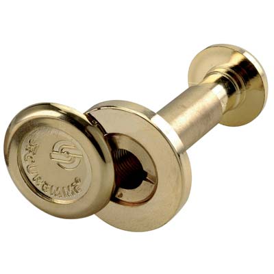 SPIONCINO GRANDANGOLO PORTE SECUREMME - FINITURA OTTONE LUCIDO F.MM 16 L.MM 60/110- 3 pezzi - 2