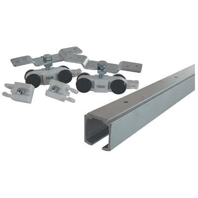 PORTA SCORREVOLE A SOFFITTO IN KIT 1400 OMGE  KG 80 BINARIO ALLUMINIO CM 230 X PORTA CM 111/130 - 2