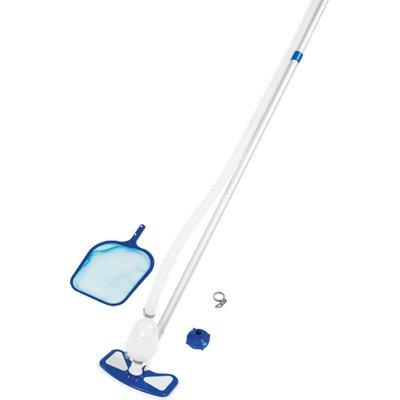 KIT PULIZIA PISCINA AQUACLEAN 58234 BESTWAY  SCOPA+RETINO+TUBO+MANICO CM 279+ADATTATORI - 2