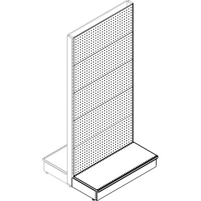 Image of TRASFORMAZIONE A GONDOLA SCAFFALE MARKET - SCHIENALE FORATO RAL 9016 CM 100 H.CM 215- 1 kit