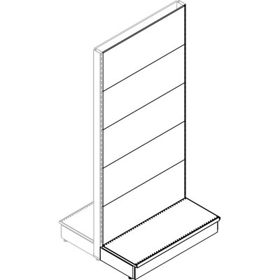Image of TRASFORMAZIONE A GONDOLA ESTENSIONE MARKET - SCHIENALE LISCIO RAL 9016 CM 100 H.CM 215- 1 kit