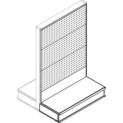 Image of TRASFORMAZIONE A GONDOLA ESTENSIONE MARKET - SCHIENALE MIX RAL 9016 CM 100 H.CM 155- 1 kit