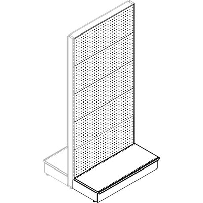 Image of TRASFORMAZIONE A GONDOLA ESTENSIONE MARKET - SCHIENALE FORATO RAL 9016 CM 100 H.CM 215- 1 kit