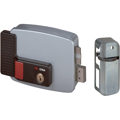 SERRATURA LEGNO APPLICARE ELETTRICA 11670 CISA  VERN C.STACCATO+SCR+M1+PULSANTE E.MM 60 DX - 2