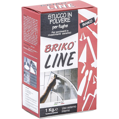 Image of STUCCO FUGHE MAIOLICHE BRIKO LINE - BIANCO KG 1- 12 pezzi