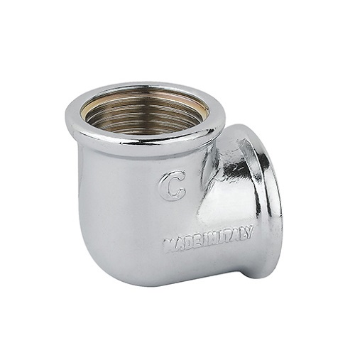 Gomito 1/2 Ff In Ottone Cromato