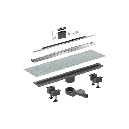 Image of CANALETTA DOCCIA CANALISSIMA ALLUMINIO ORIZZONTALE KIT- L. 100 cm- BONOM- pezzi 1