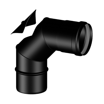 Image of CURVA 90 ° MF CON ISPEZIONE PELLET SMALTATO- Diam. 100- STABI- pezzi 1