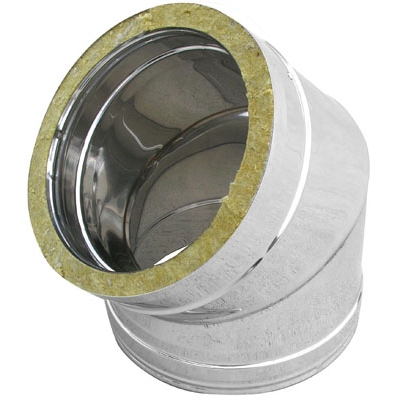 Image of CURVA IN ACCIAIO INOX 316L A 45 ° DOPPIA PARETE- D. Int. 150 - D. Est. 200- DK- pezzi 1