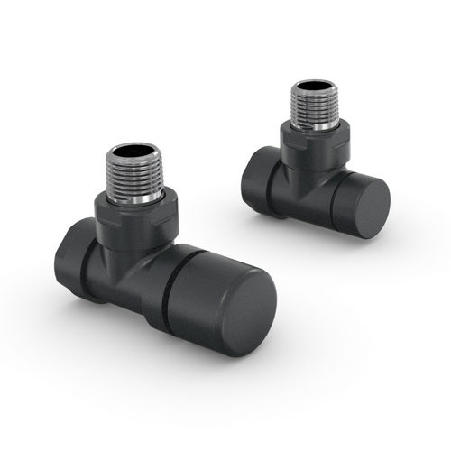 Image of VALVOLA E DETENTORE A SQUADRA ZEHNDER DESIGN LINE- 1/2 Nero- ZEHND- pezzi 1