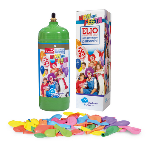 Image of BOMBOLA ELIO CON PALLONCINI KIT PARTY- 1,7 L - 35 palloncini- senza- pezzi 1