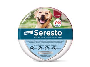 Image of COLLARE SERESTO CONTRO PULCI E ZECCHE CANI OLTRE 8 KG. per cani oltre kg.8 SERESTO