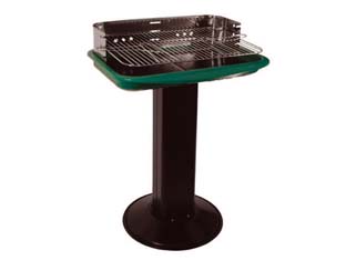 Image of BARBECUE RETTANGOLARE CON PIEDE CENTRALE FLORIDA bracere cm.60x40 LAPILLO
