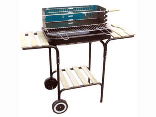 Image of BARBECUE RETTANGOLARE CON PIANI LEGNO CALIFORNIA bracere cm.60x40 LAPILLO