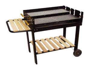Image of BARBECUE RETTANGOLARE CON RIPIANI LEGNO TEXAS bracere cm.75x50 LAPILLO