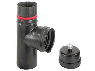 Image of RACCORDO A T M/F PER STUFE A PELLET NERO OPACO ALA PELLET ECO M/F ø mm.100 ALA