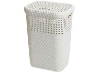 Image of PORTABIANCHERIA LINEN BASKET COLORE BIANCO CON COPERCHIO LT.60 ART.439- - cm.42x33x58h. - 11 pezzi DEA HOME