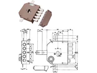 SERRATURA TRIPLICE DA APPLICARE SENZA SCROCCO CILINDRO EUROPEO 38620  mm.60 DX (38620VD00X)    MOTTURA - 2