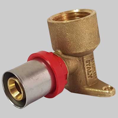 RACCORDO CURVO FEMMINA CON FLANGIA H=40 A PRESSARE TIEMME  20 x 1/2     TIEMME - 2