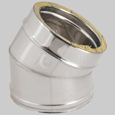 Image of CURVA A 45 ° DOPPIA PARETE Int. EE ? 200 Est. EE ? 250 MADE IN ITALY