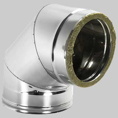 CURVA 90 ° DOPPIA PARETE Int. EE ? 80 Est. EE ? 130 MADE IN ITALY