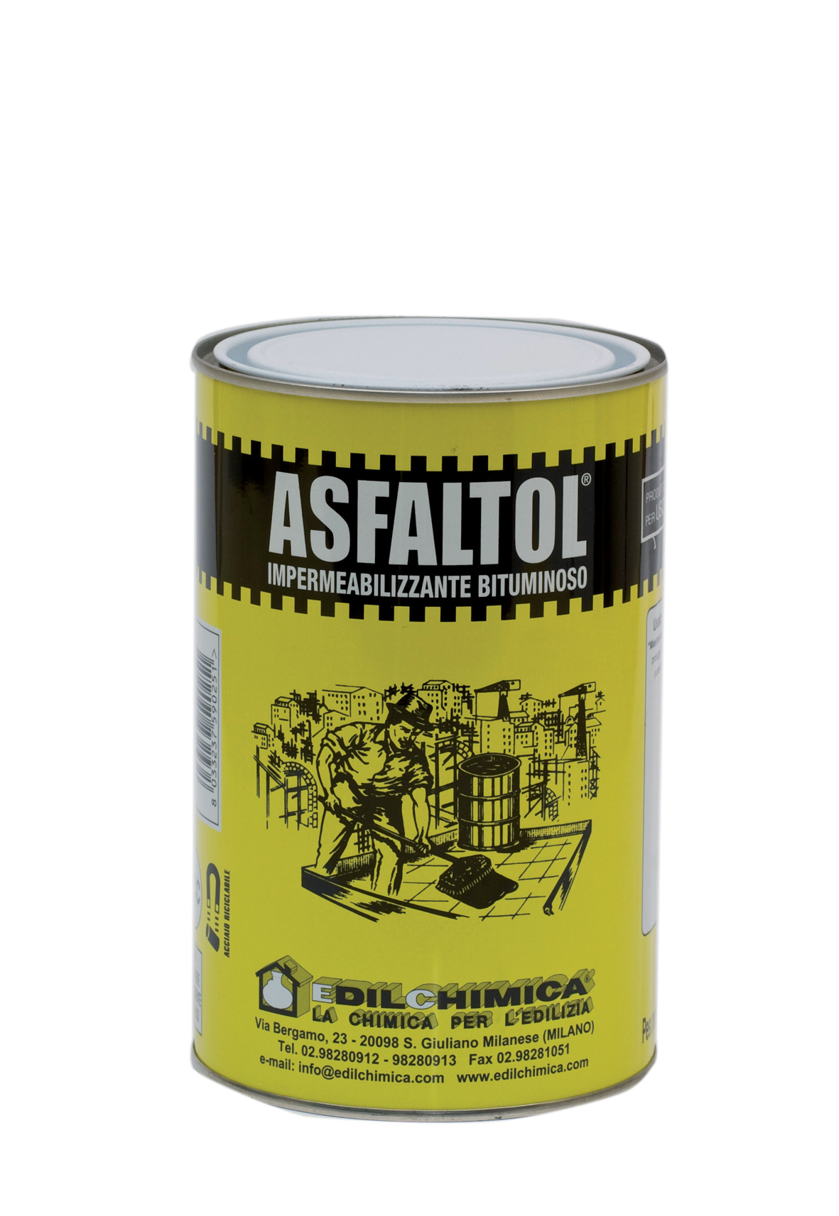 Image of ASFALTO A FrossoDO ASFALTOL DA 1,5 KG IMPERMEABILIZ- EDILCHIMICA- 9,0 pz