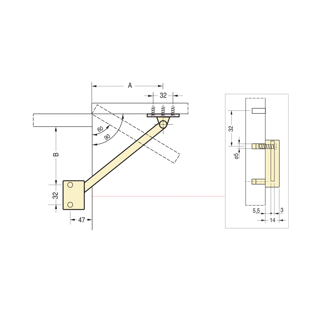 MOVIMENTO PER ANTE IN LEGNO SINISTRO MARRONE