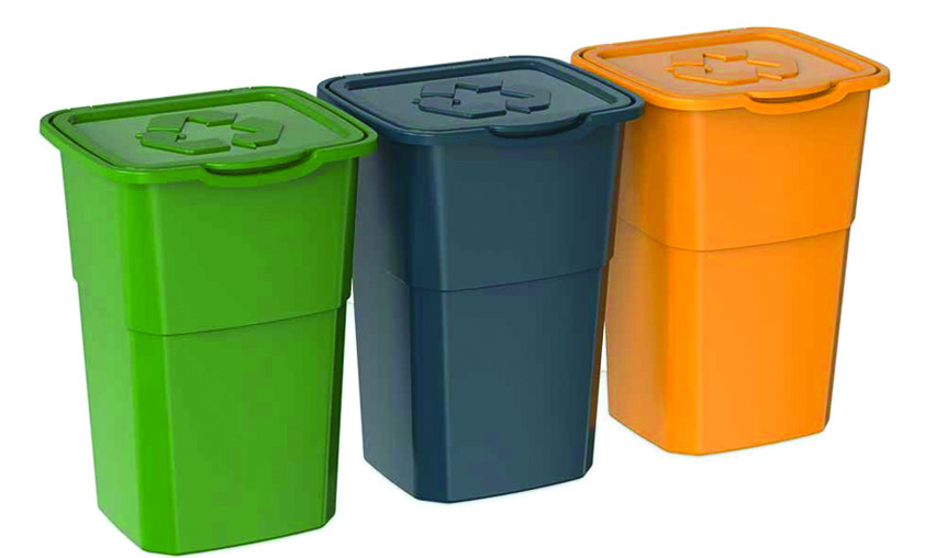 Image of KIT 3 PATTUMIERE ECO3 PER RACCOLTA DIFFERENZIATA LT.50 ART.429 - 3 pezzi DEA HOME