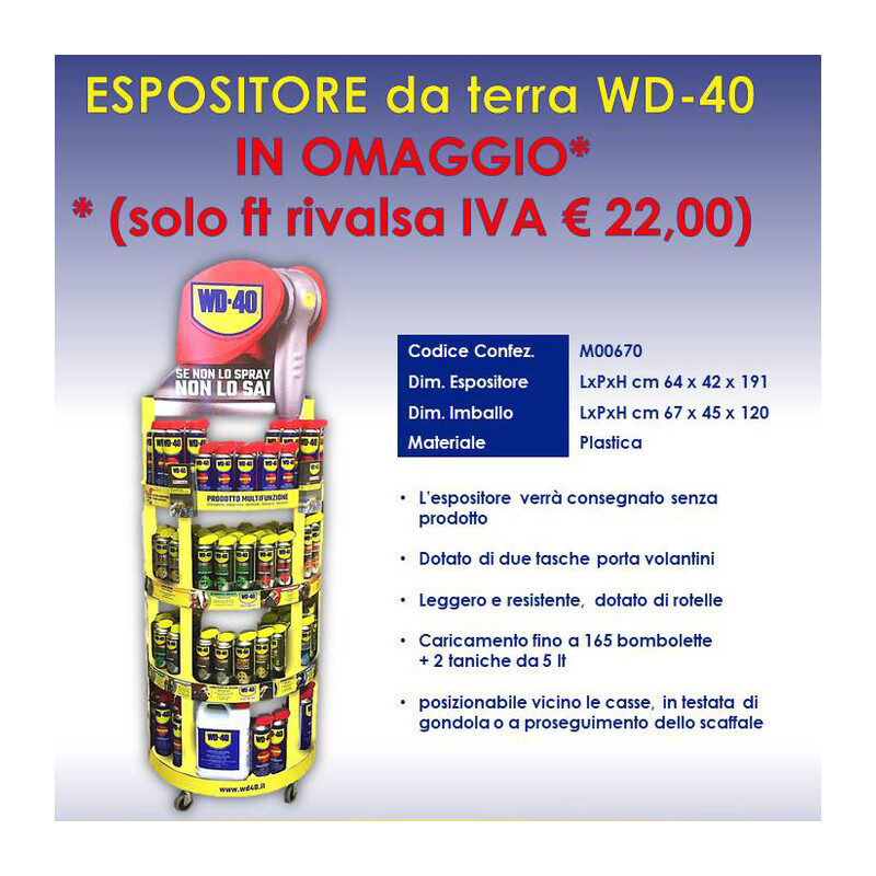 ESPOSITORE A PAVIMENTO WD40 VUOTO MD00670- 1,0 pz
