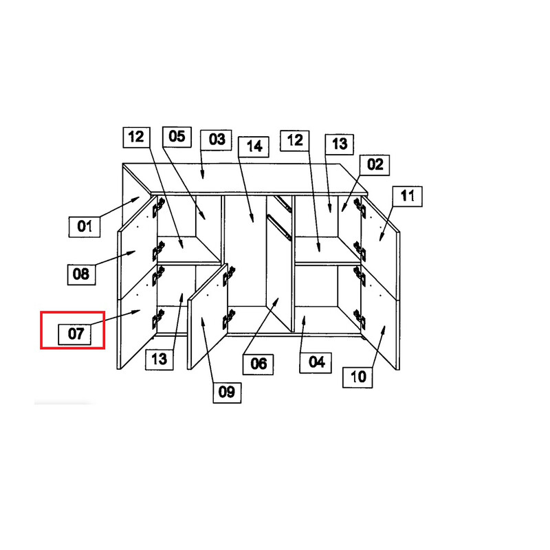 R SPORTELLO NR.7 BIANCO X KIT BUFFET ELVEZIA ROVERE/BIANCO LACCATO- 1,0 pz - 2