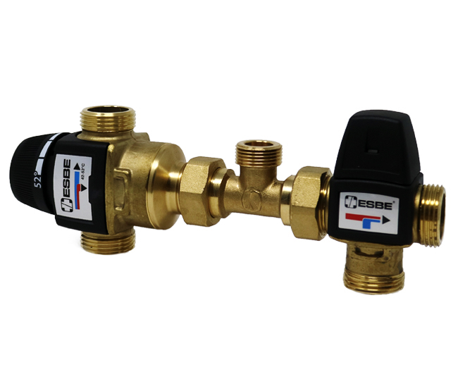 Image of KIT PER INTEGRAZIONE SOLARE TERMICO 3/4 - TARATURA DEV. REGOLABILE DA 42 ° A 52 °C ESBE SRL