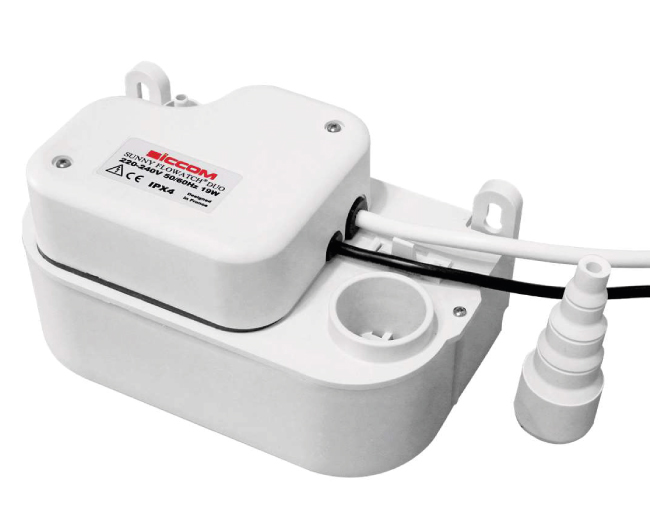 Image of MINI POMPA A PISTONE PER SCARICO CONDENSE MODELLO SUNNY FLOWATCH DUO 220/240V - 50/60HZ. 19W. PORTATA 19L/H SICCOM