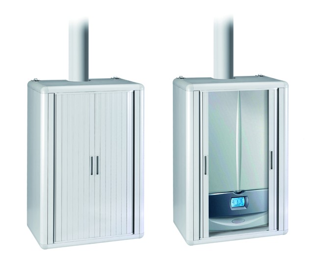 Copricaldaia in resina a serranda scorrevole orizzontale Dim: l=59cm p=38,5cm h=100cm B.l.plast srl