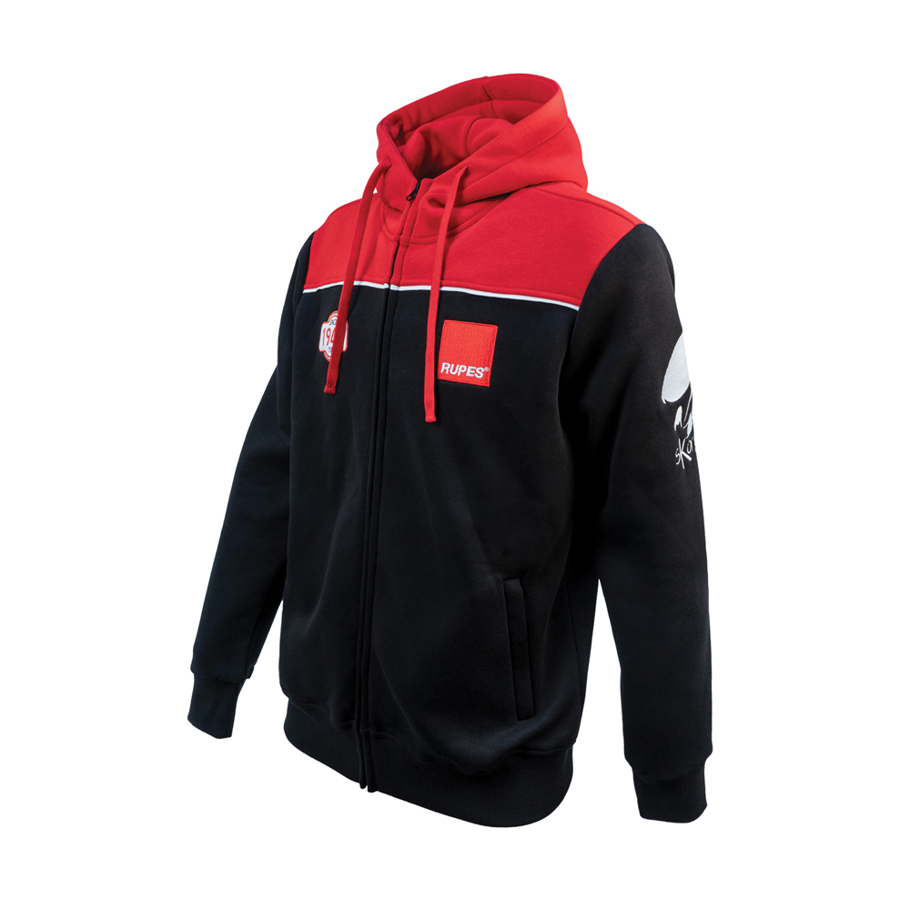 FELPA RUPES CON CAPPUCCIO RACE TAGLIA L RED AND BLACK